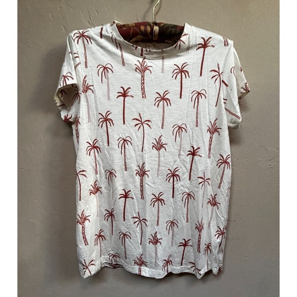 Marine Layer Crew Neck Palm Tree Print Short Sleeve T-Shirt XS Supima Cotton